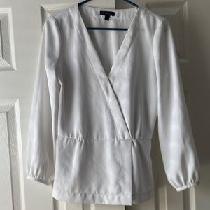 J. Crew Elegant White Women's Wrap Top